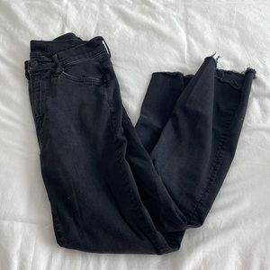 Mother cropped denim black